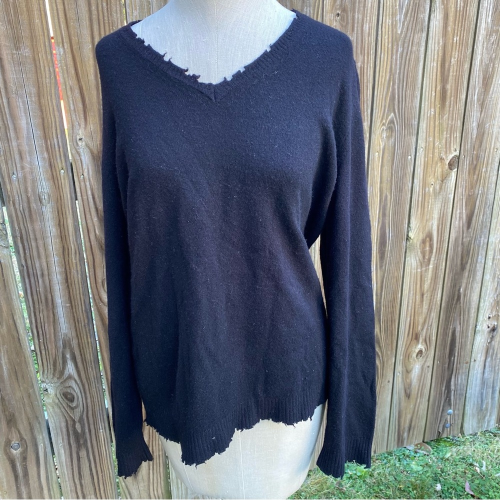 Avant Toi Italy cashmere intentionally destroyed distressed long sleeve sweater